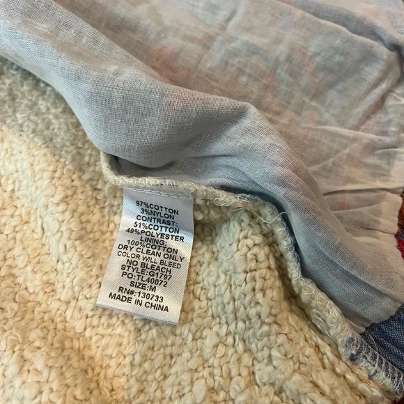 New NWT Umgee Blue Teddy Jacket‎ Bomber Embroidered Boho Sweater Knit Size Large - Picture 5 of 8